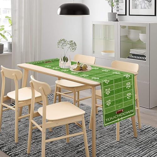 Image of Football Table Runner,Kids Rugby Party Decorations Fall Football Tablecloth Sport Themed for Indoor Home Decor Dining Room Kitchen Party Tabletop Decor 13 inchx36 inch