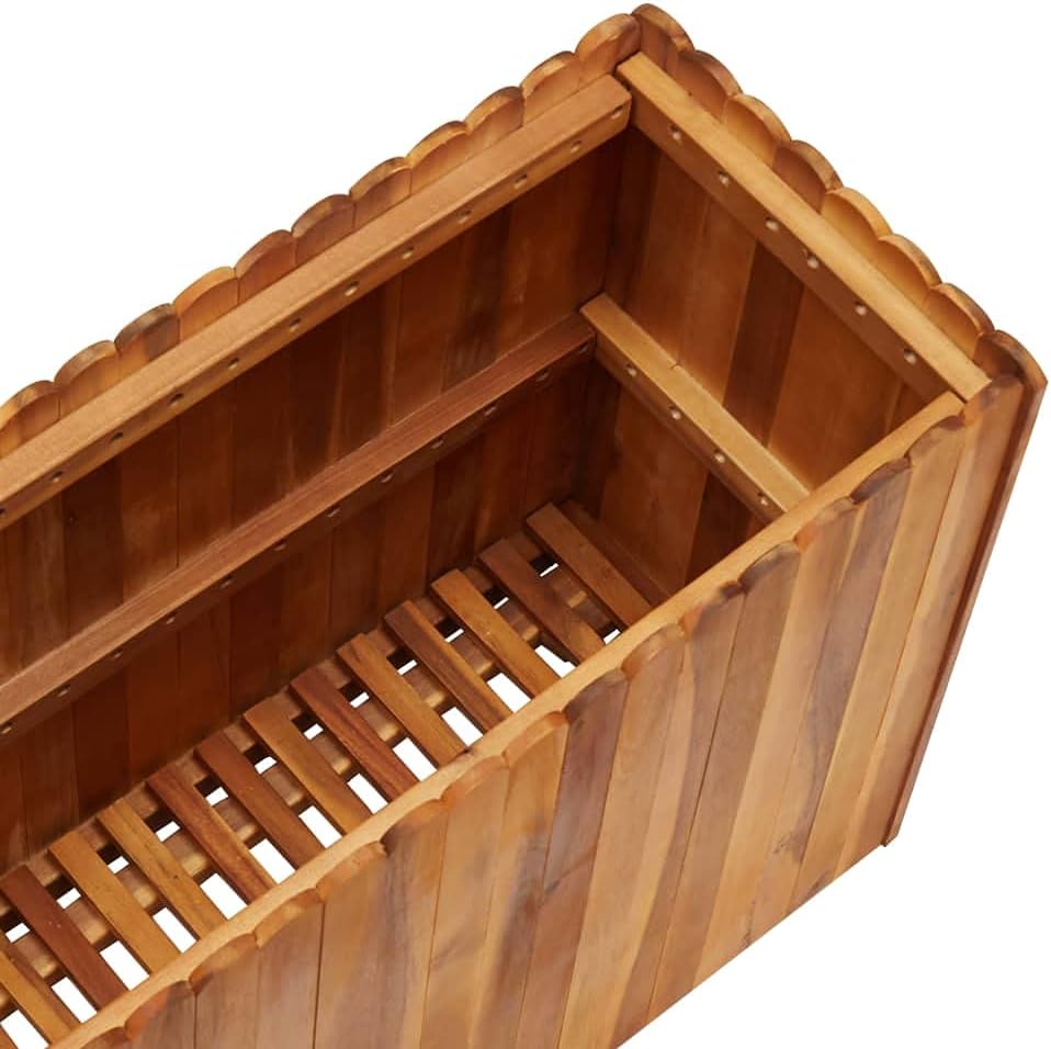 Garden Raised Bed 39.3"x11.8"x19.6" Solid Acacia Wood Lawn Planters