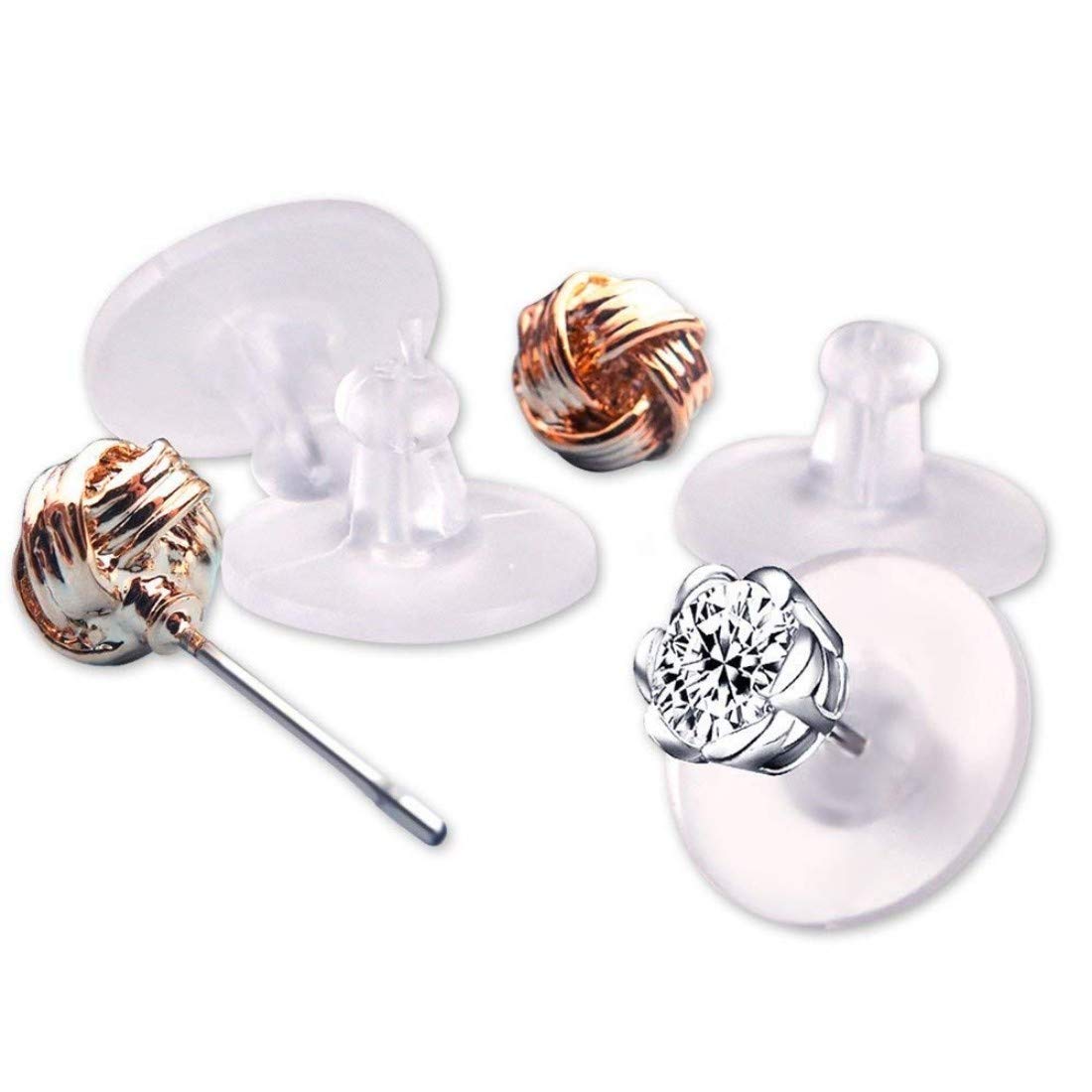 DIY Crafts Pack of 150 Pcs, Silver, Pairs Bullet Clutch Earring Backs with Pad Earring Safety Backs (Silver; Gold; C (Pack of 150 Pcs, Silver) 3
