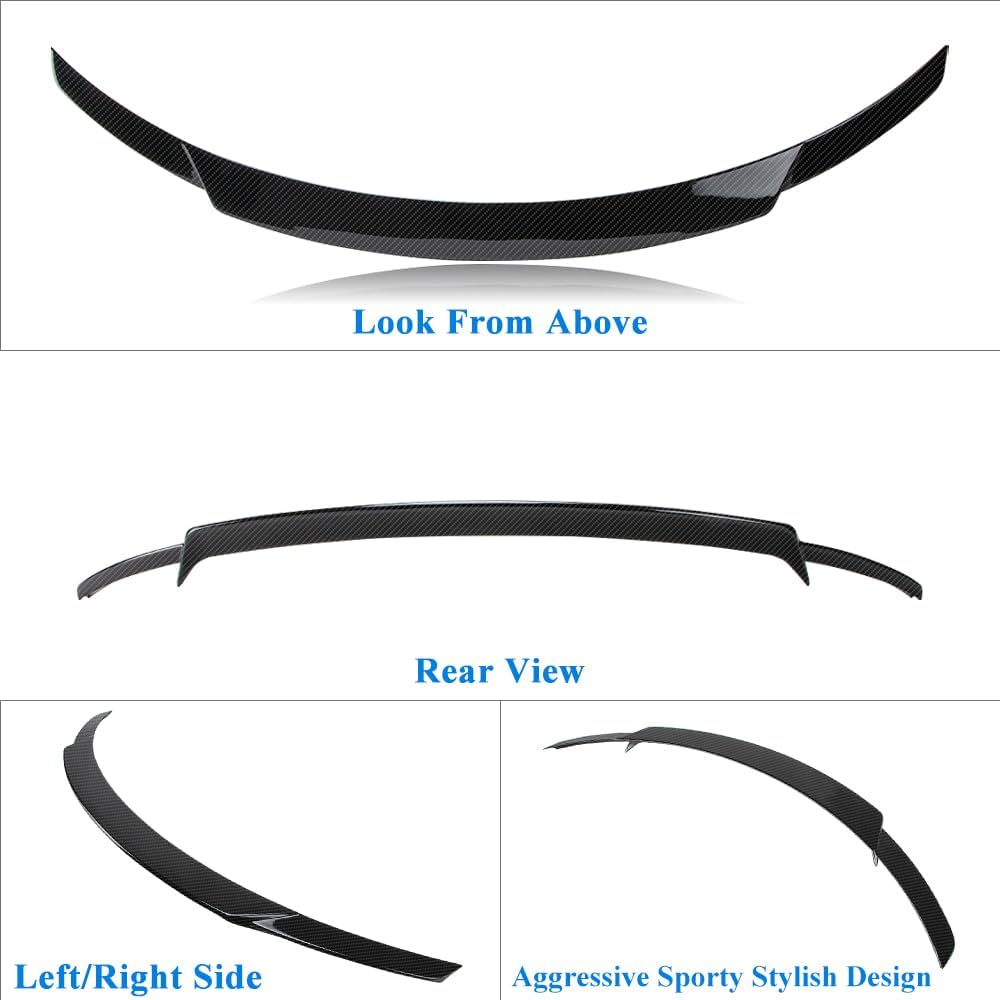 Trunk Spoiler Compatible with 2024-2026 Tesla Model 3 Highland Rear Spoiler Carbon Fiber Hydro-Dipping (MK Type)