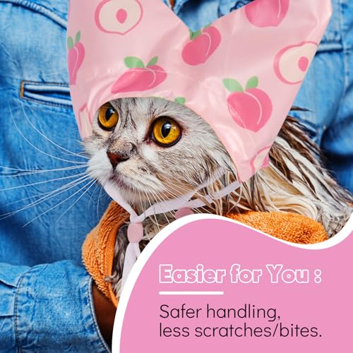 Image of Nanaki Adjustable Cat Shower Cap-Waterproof Sphynx Shower Cap For Cats | For Small Dogs Kitten Puppy, Reusable Pet Ear Protection Ear Covers for Bath Grooming Ear Drops Guard
