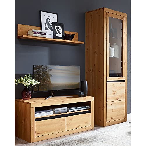 Lomadox TV Möbel Wohnzimmer Set Massivholz Mediawand Wohnwand TV Wand...