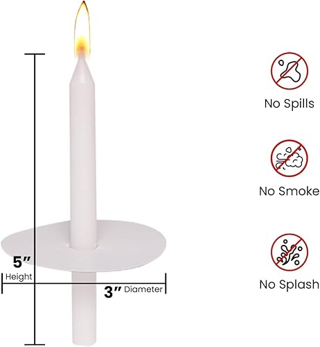 Miniatura 7 de Juego de 20 velas cónicas para iglesia con protectores de goteo para vigilias, oraciones, bendiciones, religiosas, servicio devocional a la luz de