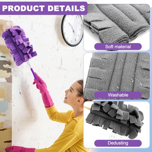 Image of 14Pcs Duster Refill Fleece Refills for Swiffer,Reusable Duster Pads Compatible with Swiffer,Dry /Wet Dual Use Clean Heads,for Cleaning Ceiling Fan Blinds Window Sofa and Flooring