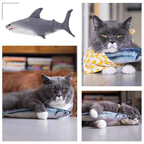 Kisangel Brinquedo elétrico para gatos de peixe com boneca elétrica realista leve com peixes interat