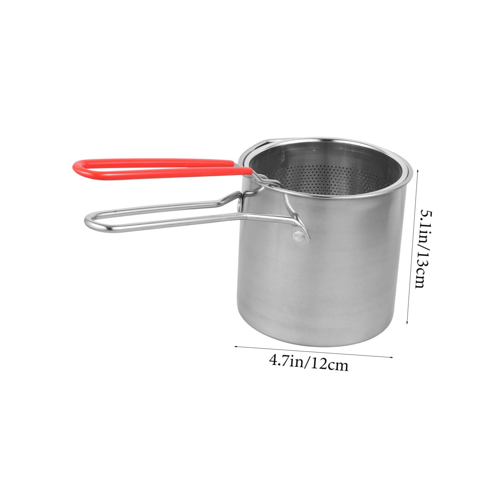 OUNONA 1 Set Stainless Steel Fryer Chip Fryer with Basket Induction Oil Filtration Frying Pot Cookware Cooking Frying Pan with Lid Turkey Fryer Pot Deep Fryer Basket Small Slotted Silver