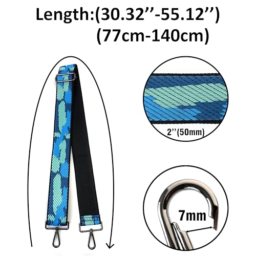 Image of Purse Strap Replacement for Crossbody Bags & Handbags | Premium Webbing with Gunmetal Black Hardware Clip-On Installation Adjustable Length Comfortable Wide Guitar Style Strap