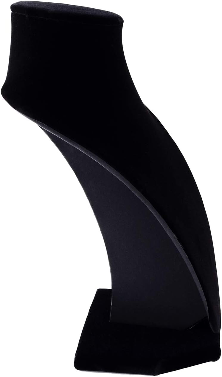 Super Z Outlet 9" Black Velvet Jewelry Easel Necklace Chain Display Bust Stand Tower Rack for Home Bedroom