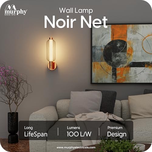 Image of Murphy Noir Net Wall Lamp Pack of 2 | Warm White LED Decorative Wall Light | Premium Rose Gold Finish | Modern Indoor Wall Lamp with 2 Year Warranty