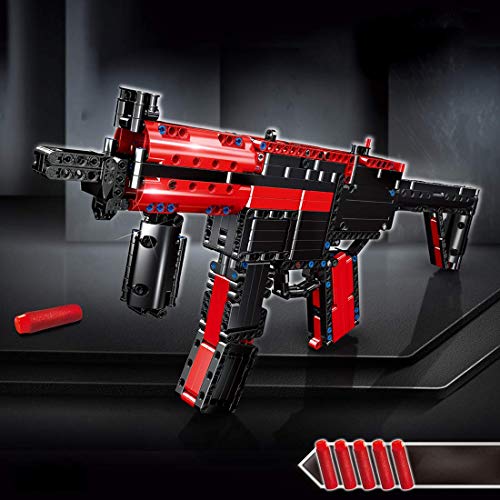 Technik Gewehr Bausteine Kit 563 Klemmbausteine Adler Pistolen mit Kugeln kompatibel mit Lego (Mp5-1) – Bild 8