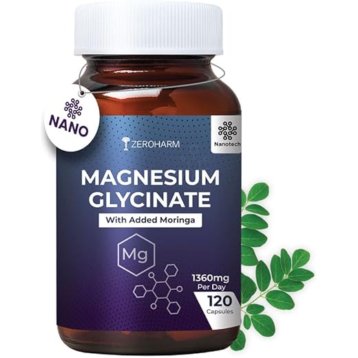 ZeroHarm Magnesium Glycinate 120 Capsules 1360mg Magnesium S