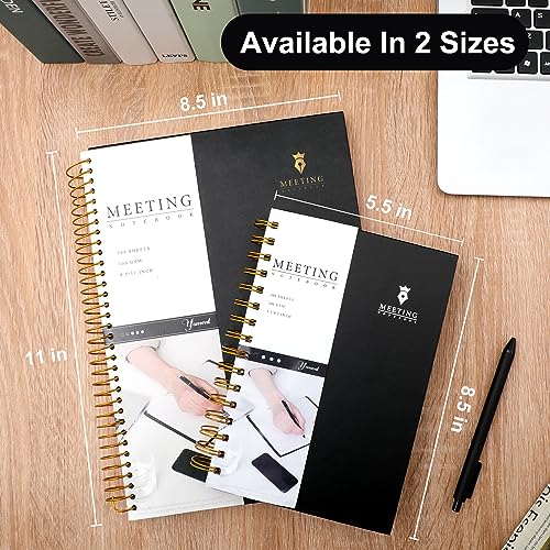 Meeting Notebook For Work With Action Items Hardcover Spiral Meeting Planner For Office Business Meeting Work Notes Notebooks For Note Taking Professional Meeting Notebooks For Men Women,Black #TOP4