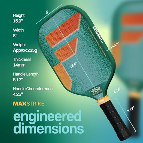 Image of MaxStrike Japanese Toray T700 Carbon Fibre Thermoformed Pickle Ball Racket | Carbon Abrasive Surface | Wide Sweet Spot | Paddle Paddle, 2 Balls, Overgrip, Eraser, Paddle Cover (Gift Set)