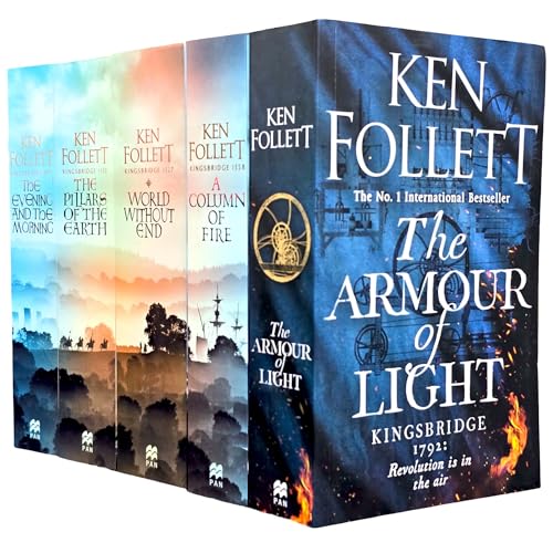 Kingsbridge Series by Ken Follett 5 Books Collection Set (The Armour of Light, A Column of Fire, World Without End, The Pillars of the Earth & The Evening and the Morning)