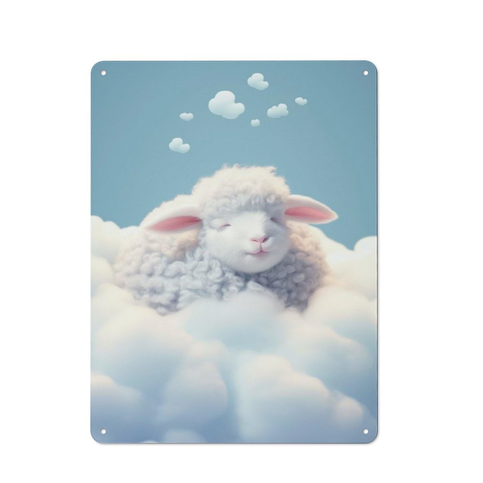 Sheep Sleep Tin Sign 40x30cm, Modern Vintage Creative Space Decor for Hobby Room, Office, Lounge Or Living Room