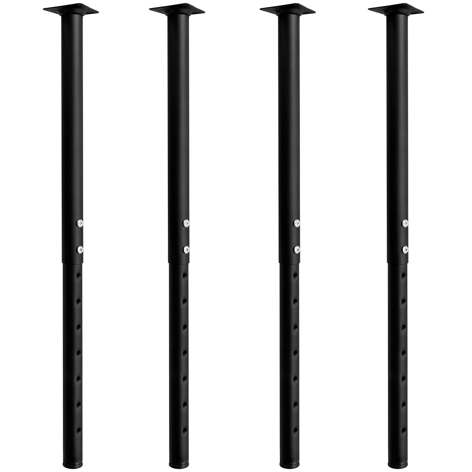 Jahof Gambe Regolabili per Tavolo, 55-90 cm, Gambe per Mobili in Metallo, Ø42/38 mm, Piedini per Tavolini, Scrivania, Camper, Bancone da Bar, Kit di 4 (Nero)