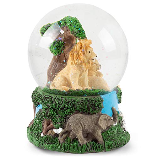 Elanze Designs Lions Zebras Elephants And Giraffes 100Mm Music Water Globe Plays Tune Born Free #TOP1