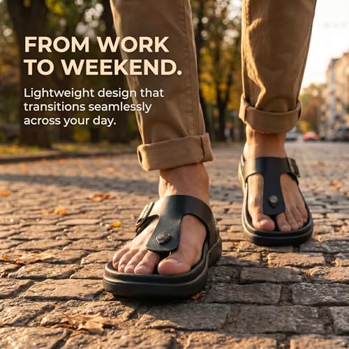 Image of Neeman's PureWhoosh Breeze Sandals for Men | Waterproof Chappal | Casual Slippers with Ergonomic Arch Support & Anti Skid EVA Sole | Adjustable Strap | Lightweight Monsoon Floaters for Beach & Outdoor Wear