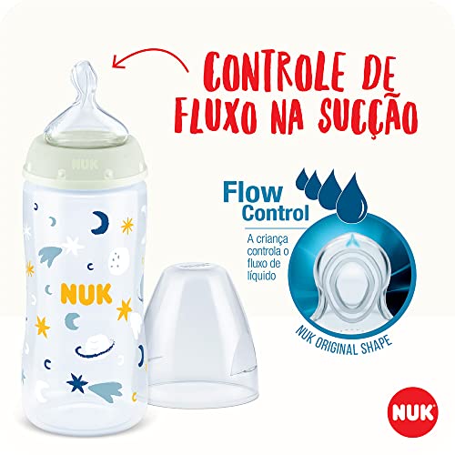 NUK Kit de Mamadeiras Anticólica Dia e Noite com Controle de Temperatura 300ml - Rosa