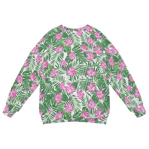 JUNZAN Tropical Leaves Flowers Kids Girls Hoodie Sweatshirt Fleece Hoodie for Boys Party 4T2