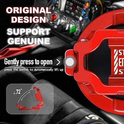 Original | Tybasthe Push Start Button Cover, Car Engine Start Stop Button Cover Protector, Cool Car Accessories Interior Decor Sticker Motorcycle Key Ignition Switch Cover, Red