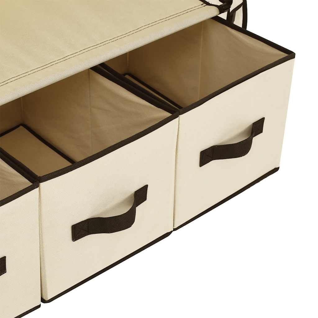 Tragbarer Kleiderschrank Creme 87 x 49 x 159 cm Stoff Kleiderbox mit Kleiderständer Faltbarer Schrank für Kleidung und Schuhe 4 Fächer Staubschutz Aufbewahrung