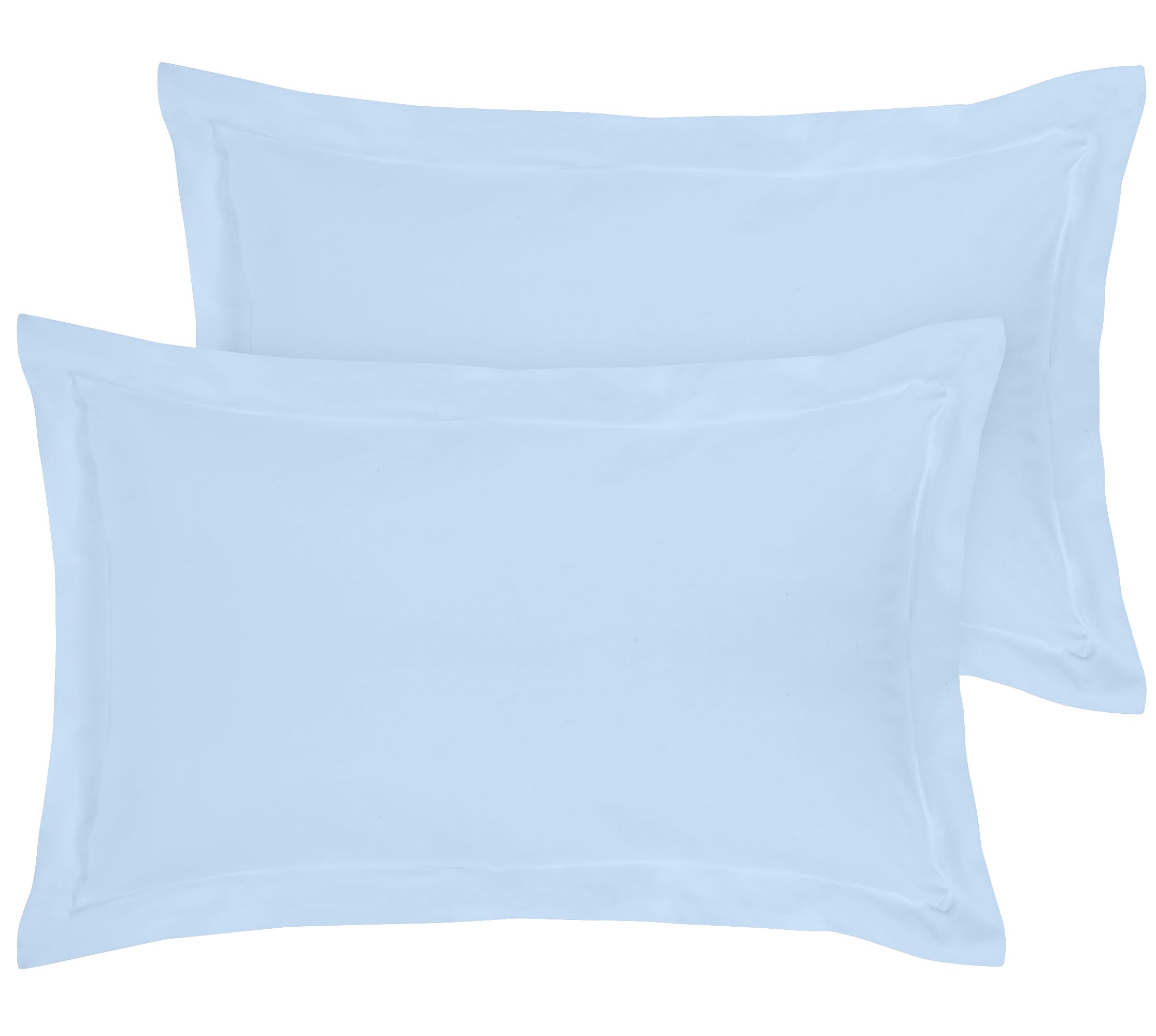 Royale Linens Pillow Shams 2 Pack Queen Size 20x30 Inch- Brushed 1800 Microfiber - Bed Pillow Shams, Wrinkle Resistant Super Soft and Cozy - Back Overlap Closure - Oxford Pillowcase (Queen, Lake Blue)