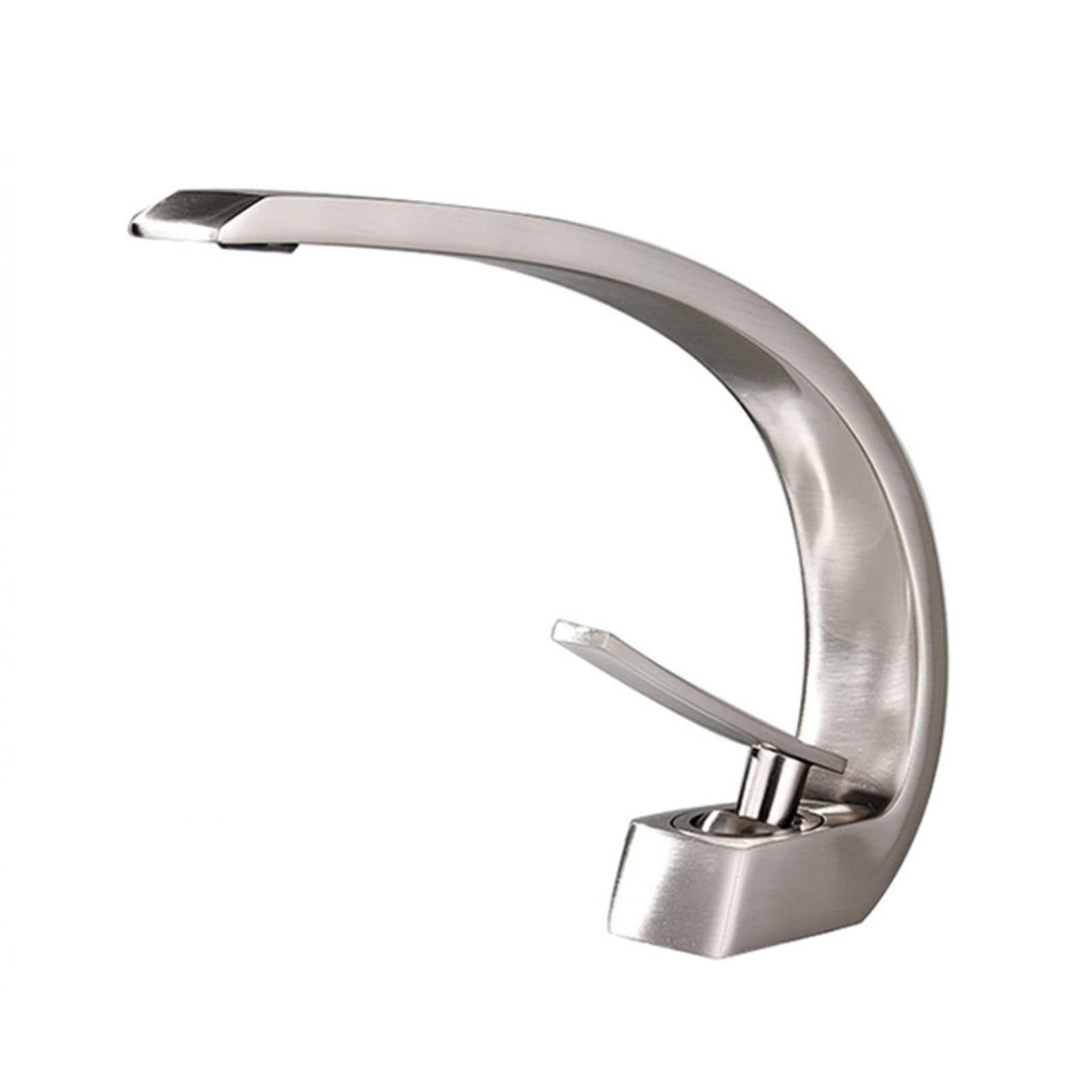 Grifo de lavabo monomando LWX sin goteo de níquel cepillado para baño con un agujero
