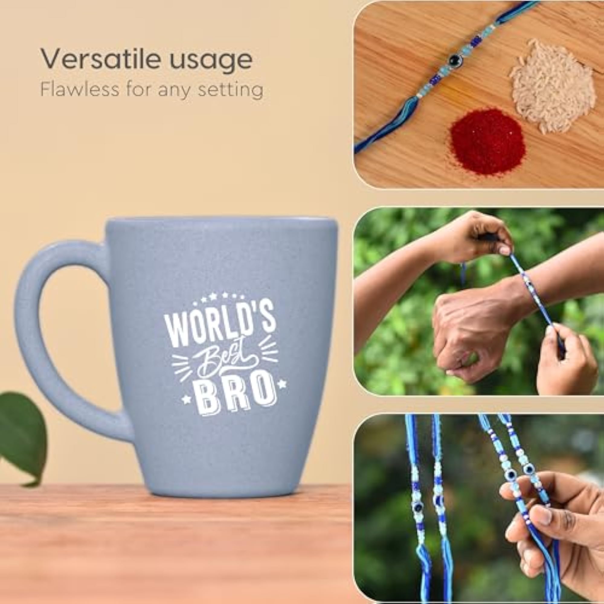 Earth Friendly Rakhi for Brother with Rice Husk Set of 1