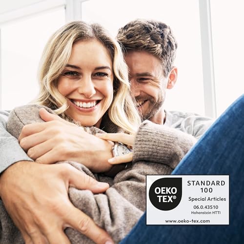 Beurer Heizkissen HK 41, kuscheliges Wärmekissen mit 3 Temperaturstufen und Abschaltautomatik, maschinenwaschbar, made in Europe, weiß / grau, 44 x 33 cm