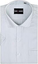 MARK & ALBERT Men's Striped Half Sleeves Regular Fit Shirt | Stretchable Fabric