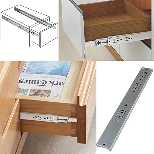 Image of Gobrico 16 inch Solf Close Ball Bearing Full Extension Drawer Slides Drawer Glides Side Mounted /10Pair-Heavy Duty