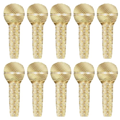 10Pcs Inflatable Microphones 53 * 26.5cm Blow Up Microphones for Parties Inflatable Party Props for Celebrations Durable Set and Lightweight Design for Easy Storage and Transport
