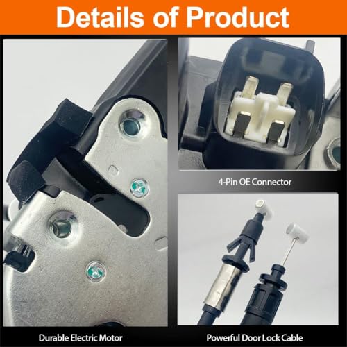 Image of Door Lock Actuator Compatible with Dodge Challenger 2015 2016 2017 2018 2019 2020 2021 2022 Front Right Passenger Side Door Latch Lock Assembly