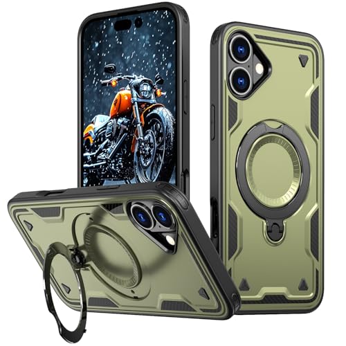 Coque iPhone 16 Plus avec anneau de support 360 et béquille invisible