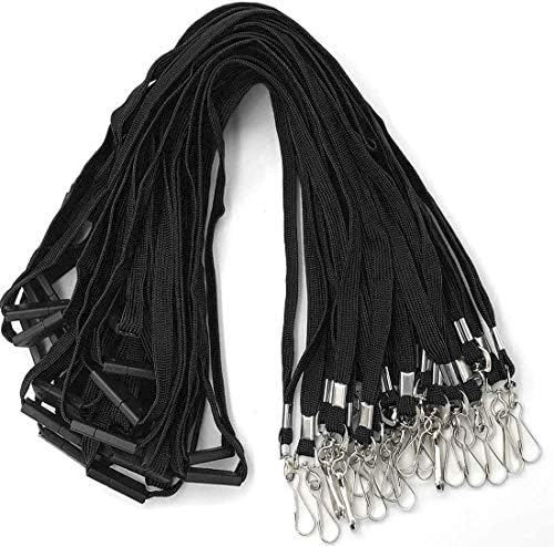 Lanyards Safety Red Lanyards Neck Flat Premium Breakaway Badge Lanyard with J-Hook for ID Nametag Badge Holder (Red, 25 PCS)