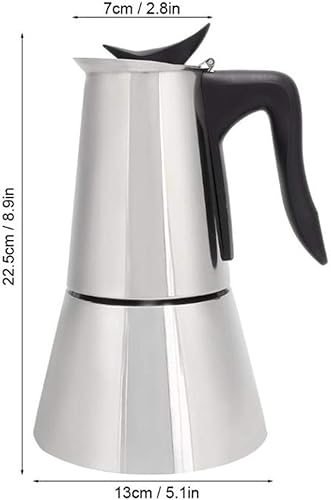Miniatura 9 de MXBAOHENG Cafetera eléctrica Moka Pot Espresso 6 tazas de café Mocha Pot Acero inoxidable (220V)