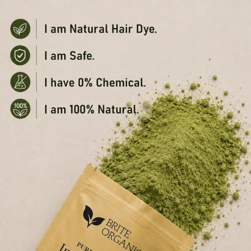 Image of Natural & Pure Indigo Powder for Grey hair (ZERO CHEMICAL), Large Pack, Organic Indigo Powder for hair Black. NO PPD, NO AMMONIA. Microfine & Triple Filtered, with Gloves & Cap, Avuri Akulu, Indigofera Tinctoria(200gm)