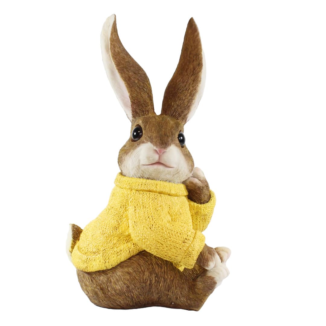 colourliving Hasen Deko Figuren XL Osterhasen Figuren Groß witzige Osterhasen mit Pullover (Gelb)