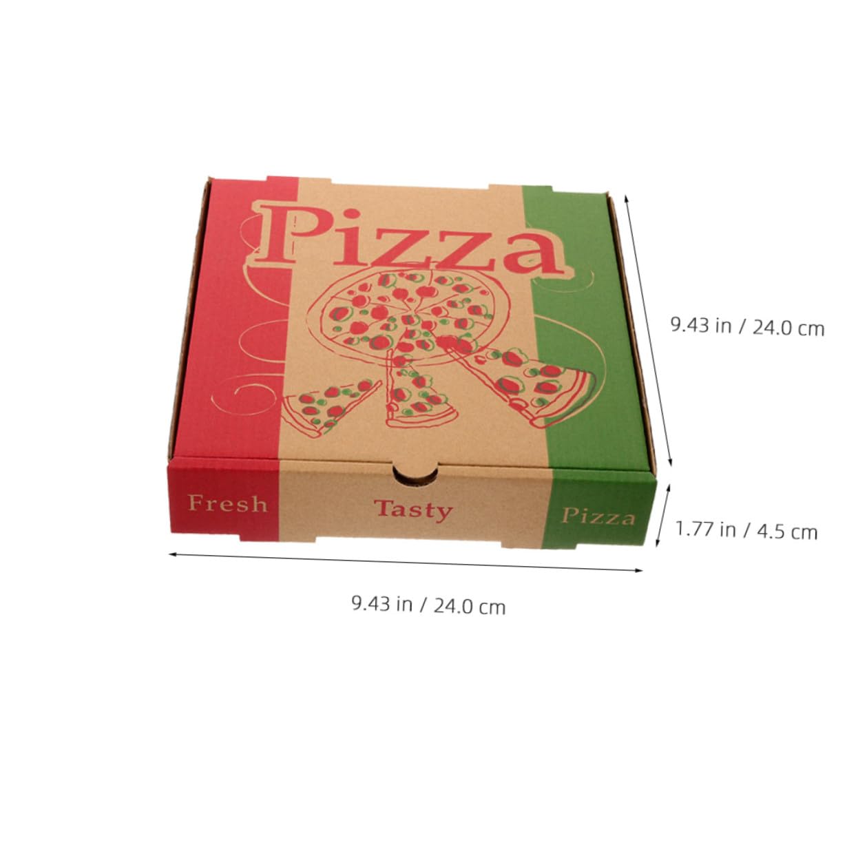 10 pezzi Scatole per Pizza in Carta Alimentare Contenitori Pieghevoli Resistenti per Asporto e Feste Confezione Pratica per Pizze Piccole