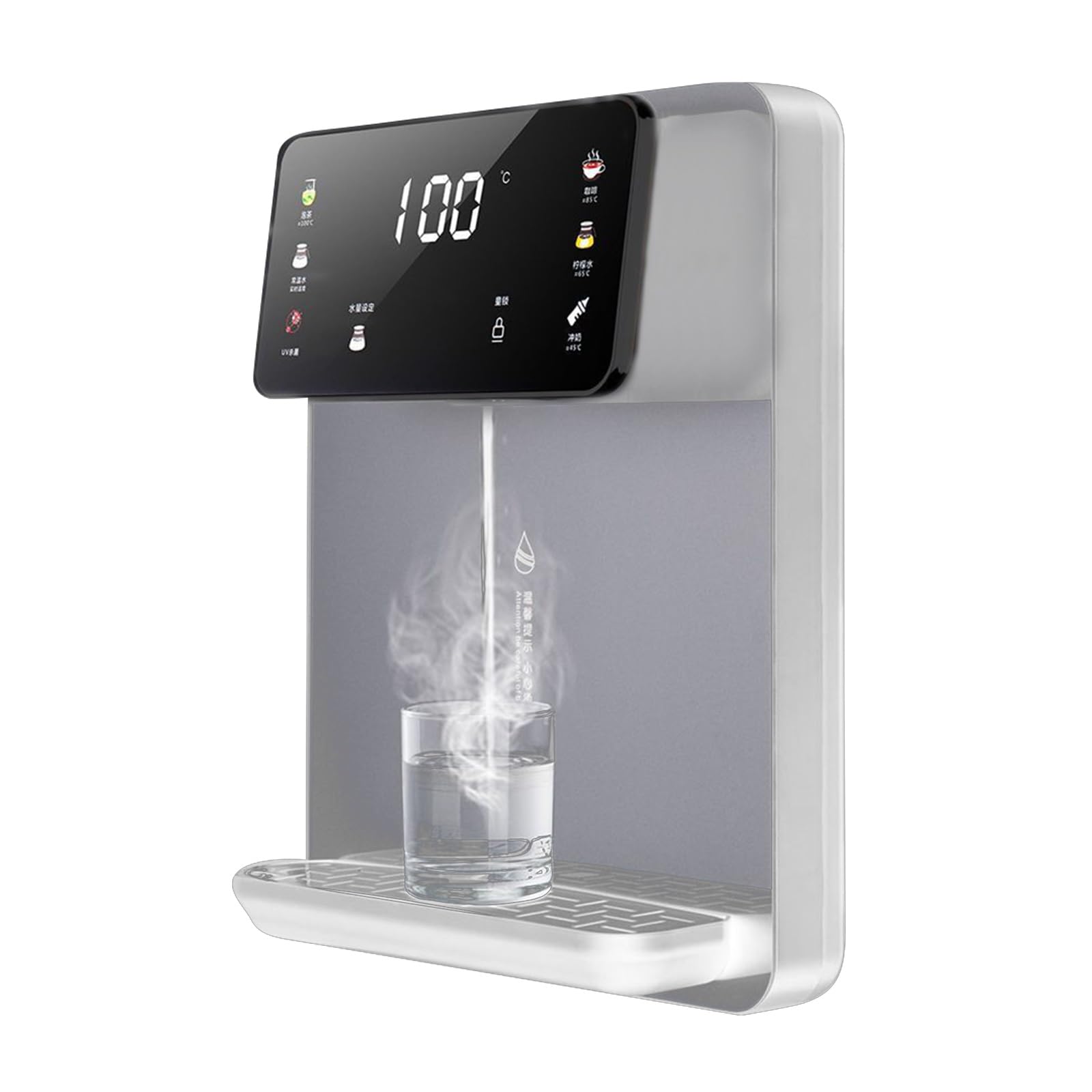 Dispensador de agua caliente instantáneo de pared con pantalla táctil y bloqueo para niños