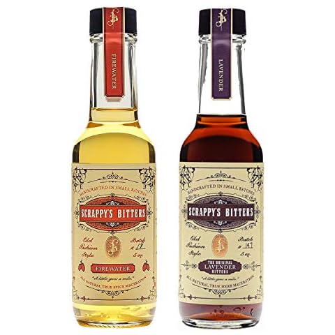 Scrappy's Bitters Set - Lavender, 5 oz & Firewater, 5 oz - Organic Ingredients, Finest Herbs & Zests, No Extracts, Artificial Flavors, Chemicals or Dyes. Made in the USA! Cover