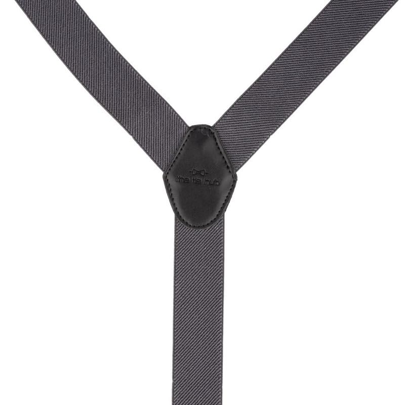 Image of The Tie Hub Button Suspenders for Men | Gentry Button-On Y-Back Elastic Braces | Adjustable 1.25 Inch | Formal Wedding