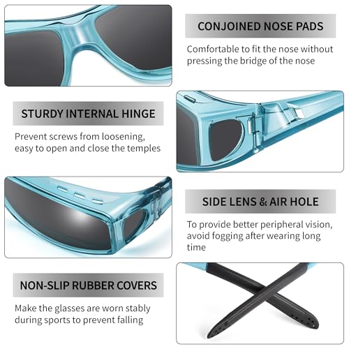 Image of URUMQI Polarized Sunglasses Fit Over Glasses for Men Women, Wraparound Sun Glasses UV400 Protection for Driving Fishing