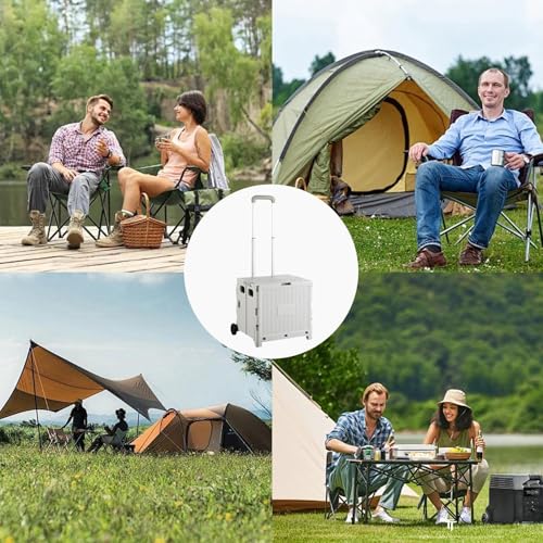 Caisse roulante pliable avec roues pour courses et appartement - 5