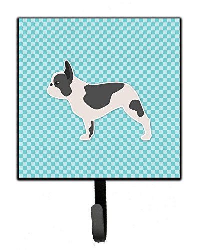 French Bulldog Checkerboard Blue Leash or Key Holder