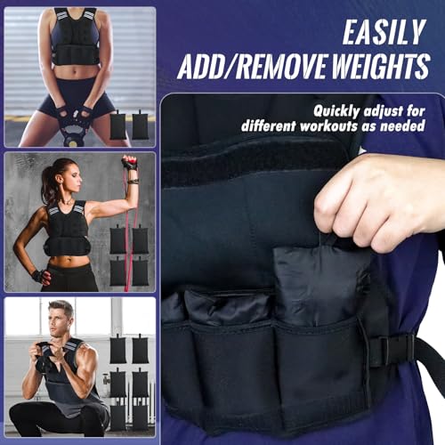 Weighted Vest, Adjustable Weight Vest for Men and Women, Iron Sand Weight Vests for Running Training Crossfit Calisthenics Jogging Walking Gym Strength Training - Image 4