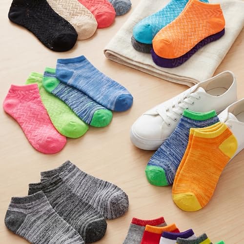 Image of Tipi Toe Women's 20 Pack Colorful Low Cut Socks - Lightweight, Breathable Design for All-Day Comfort Sizes 9-11 /10-13