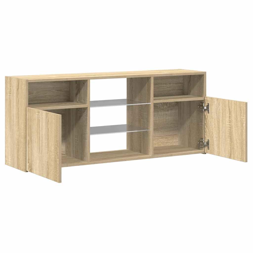 vidaXL Mobile Porta TV con Luci LED Rovere Sonoma 120x30x50 cm