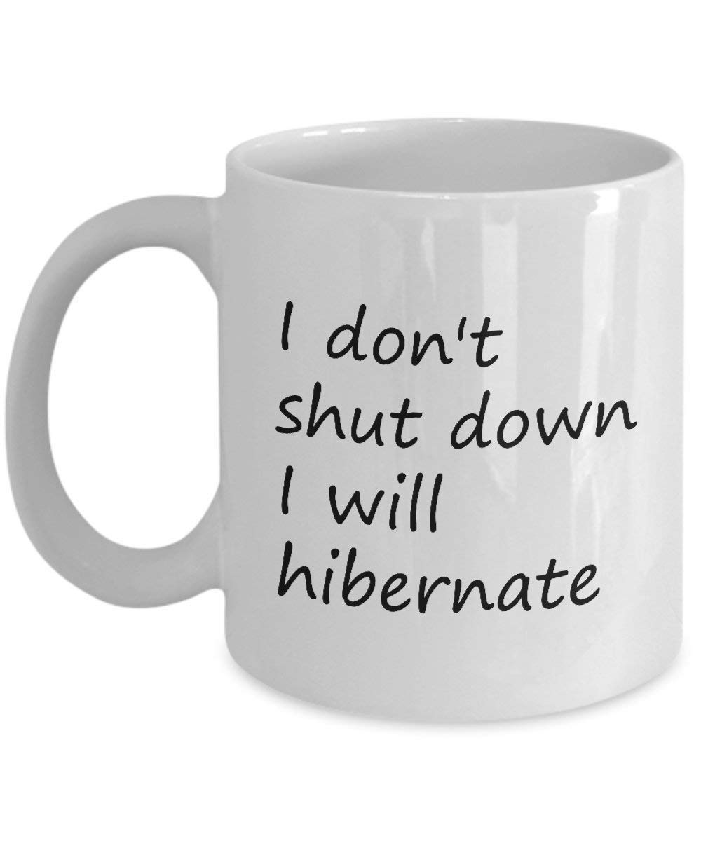 Software Developer Coffee Mug 11 Oz - I Don't Shut Down I Will Hibernate - Web Developer Coffee Mug Quote - Programmer Gifts from Girlfriend for Boyfriend Him - Ceramic Coffee Mug White